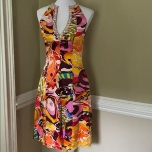 Women’s SEAN Couture V Neck Sleeveless Silk Midi Dress, sz M